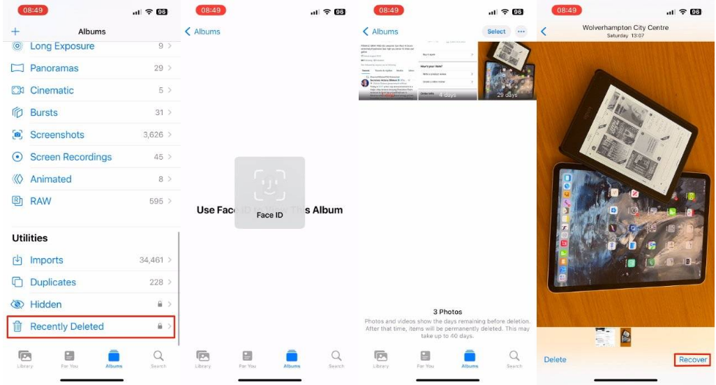 新村镇苹果14维修分享 iPhone14 上恢复已删除的照片 